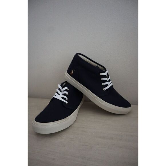 Polo Ralph Lauren Men's Sz 11.5 Navy Keaton Canvas Chukka Boot Sneakers $110 - Picture 1 of 14